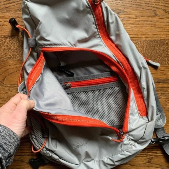 Eddie Bauer Ripstop Nylon Backpack Sling Messenger Bag Unisex Gray & Orange main image 5